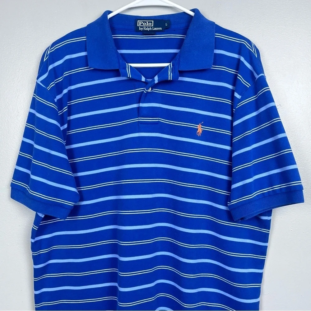 Polo Ralph Lauren Men's 100% Cotton Striped Polo Shirt Size L; Preppy, Casual
